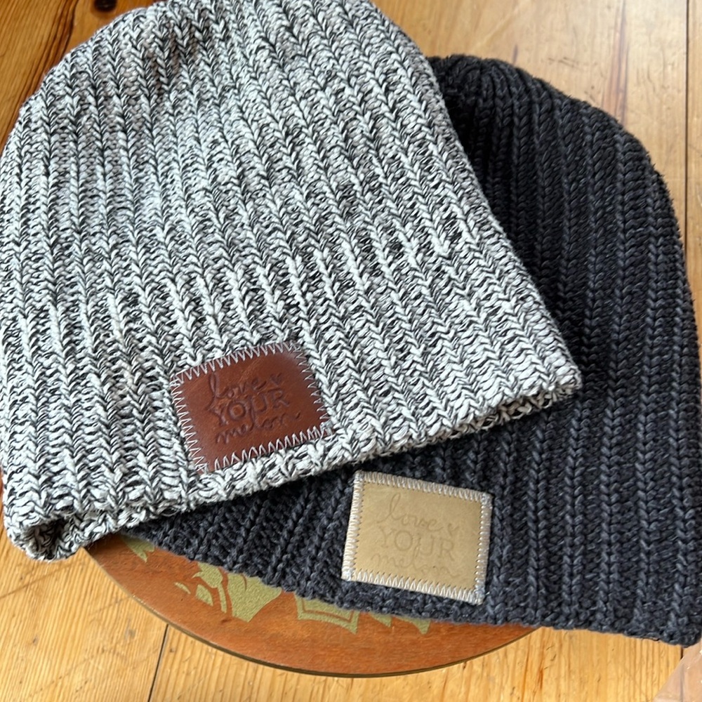 Set of 2 Love Your Melon Distressed Slouchy Beanies - Picture 2 of 16